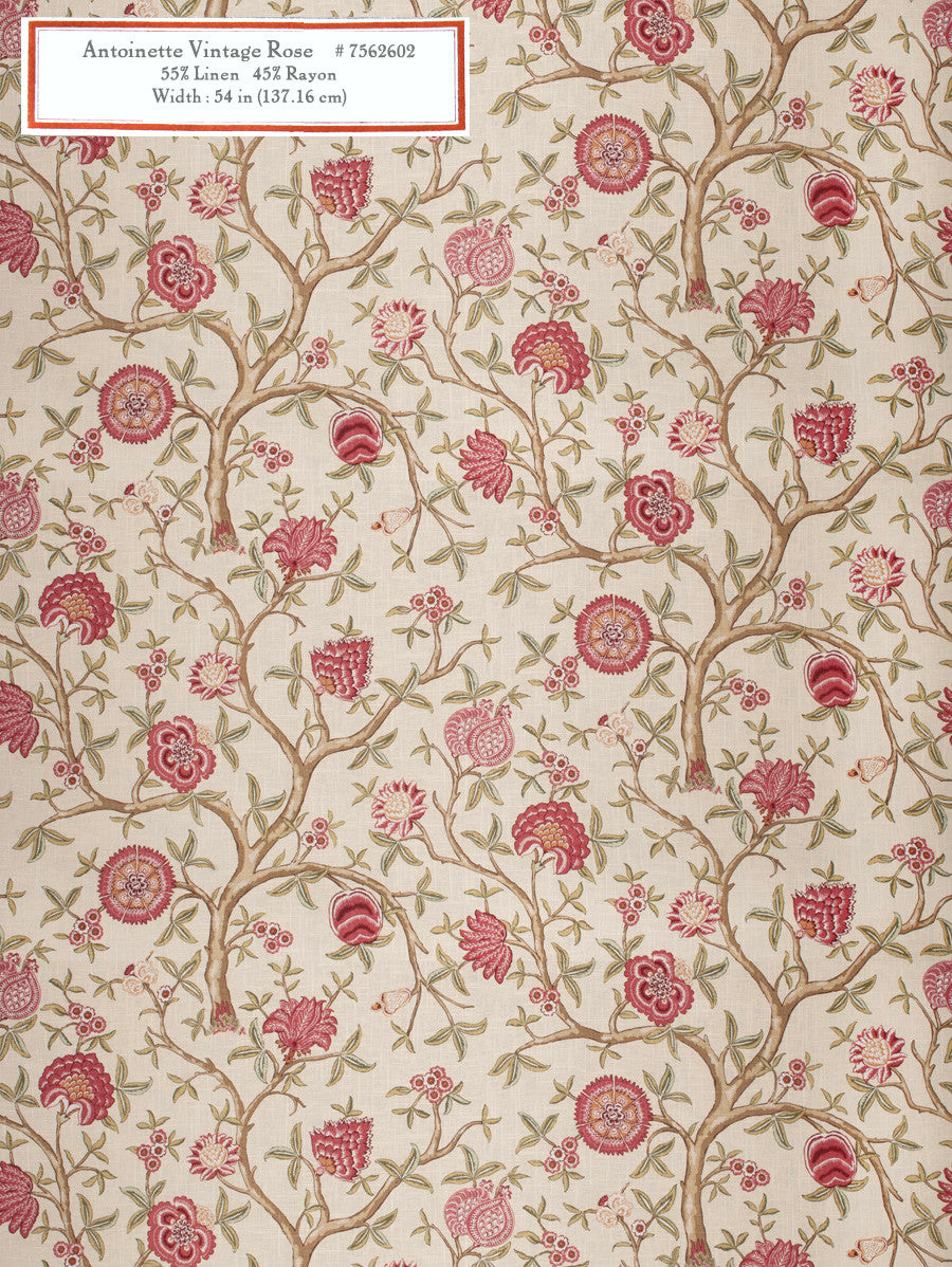 Home Decorative Fabric - Antoinette Vintage Rose