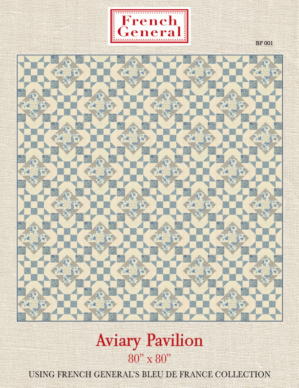 Bleu De France Quilt Pattern - Aviary Pavilion