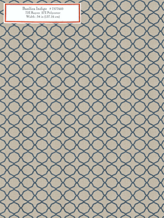 Home Decorative Fabric -Basilica Indigo