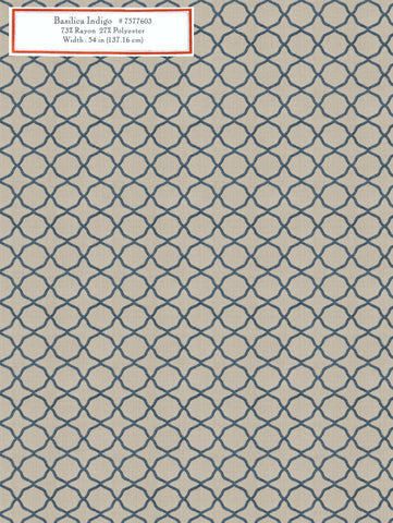 Home Decorative Fabric -Basilica Indigo