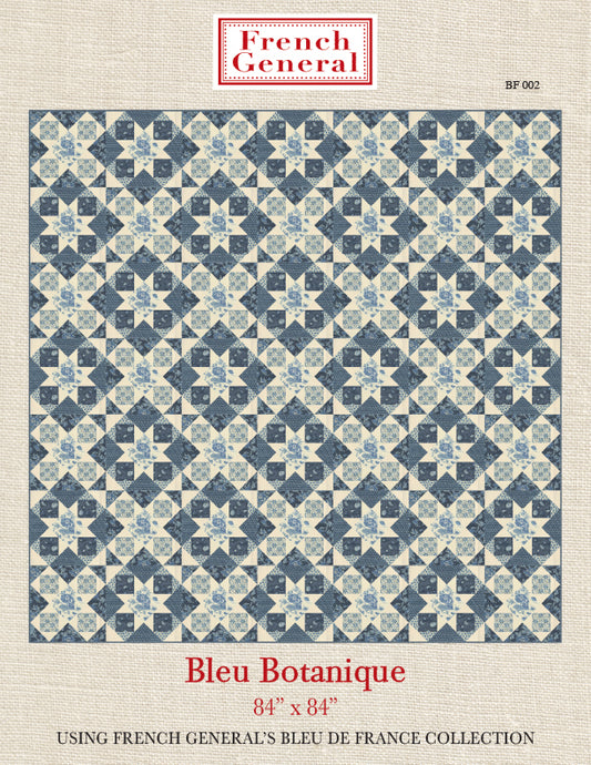 Bleu De France Quilt Pattern - Bleu Botanique