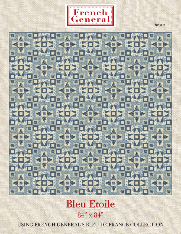 Bleu De France Quilt Pattern - Bleu Etoile