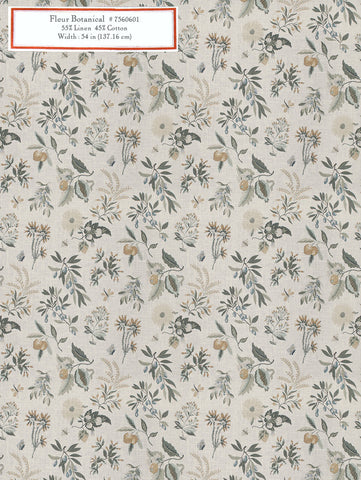 Home Decorative Fabric - Fleur Botanical La Mer