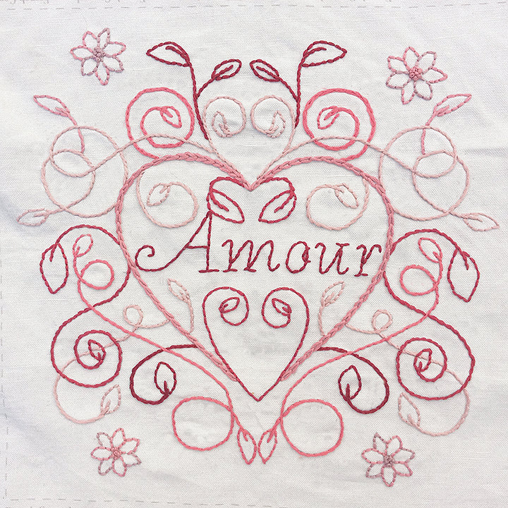 Amour Heart Embroidery Sampler