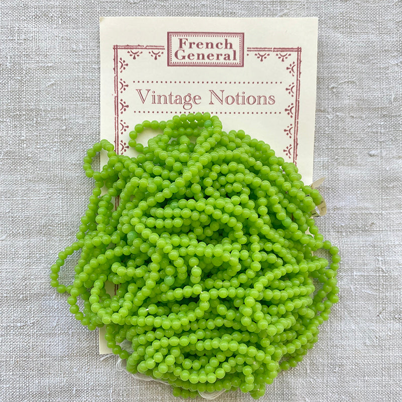 Vintage Glass Beads - Greasy Grassy Green