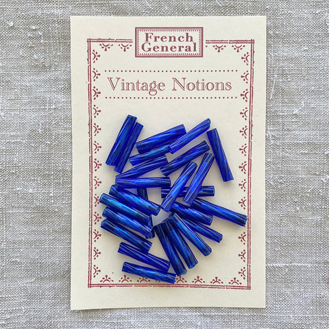 Vintage Bugle Beads - Cobalt Blue