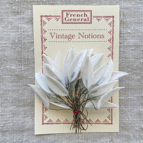 Vintage Glass Leaves - Chalk White