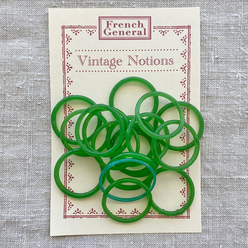 Vintage Glass Rings - Grassy Green