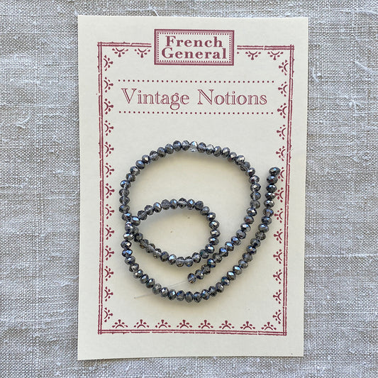Vintage Glass Beads - Hematite