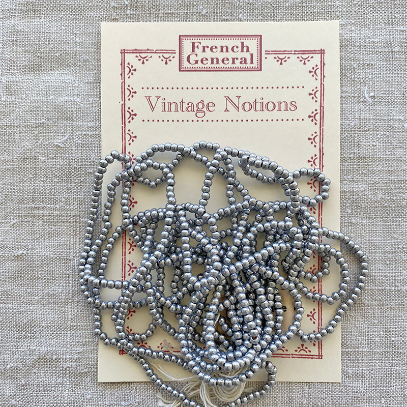 Vintage Wooden Beads - Silver