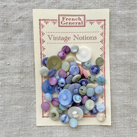 Vintage Mother of Pearl Buttons - Shades of Blue, Green and Lavender