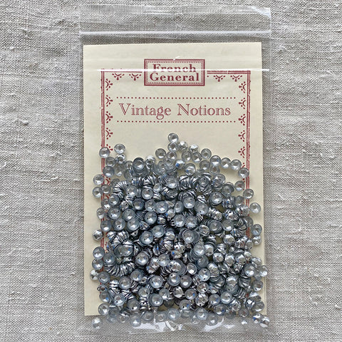 Vintage French Sequins - Silver Round Convex