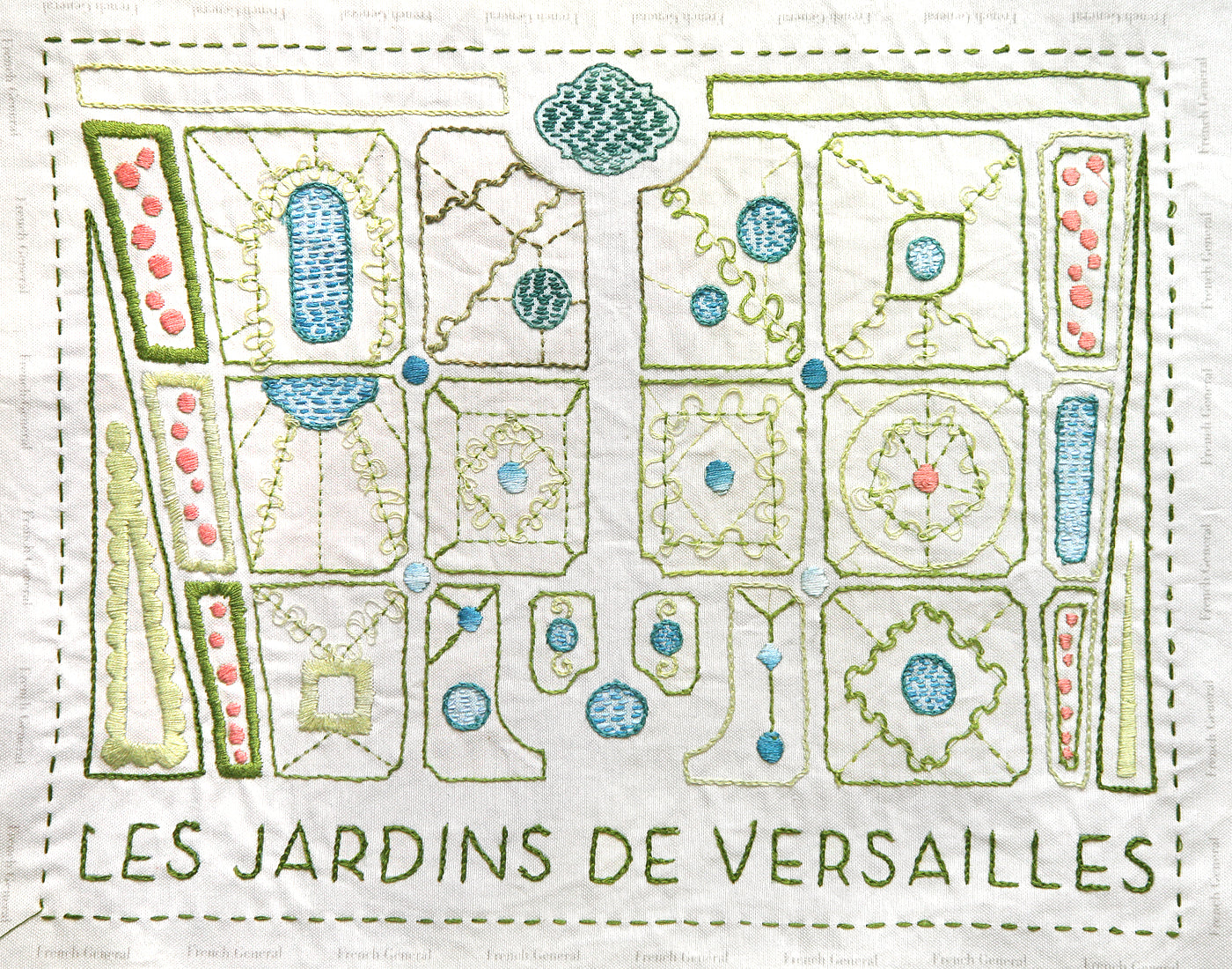 Les Jardins de Versaille Embroidery Sampler