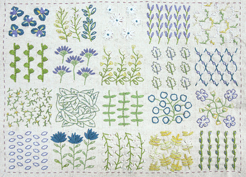 Jardin De Fleurs Linen Embroidery Sampler