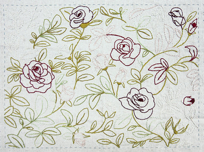 Jardin De Fleurs Linen Embroidery Sampler