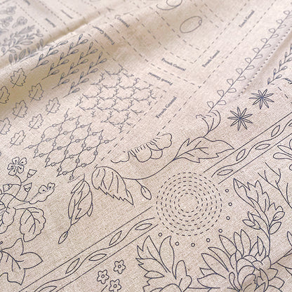 Jardin De Fleurs Linen Embroidery Sampler