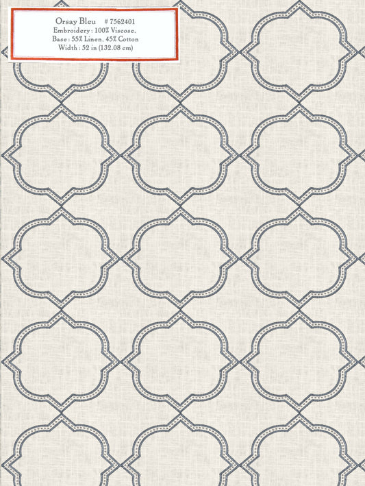 Home Decorative Fabric - Orsay Bleu