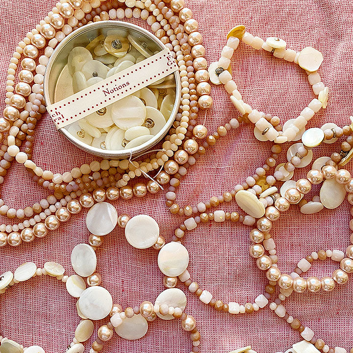 Mother of Pearl Button Bracelet Kit - Blush