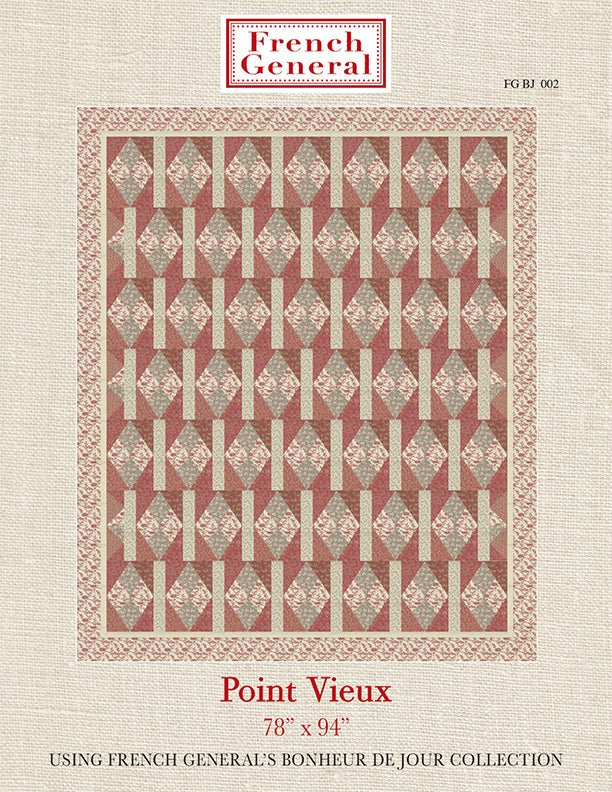 Bonheur De Jour  - Pointe Vieux Quilt Pattern Instructions