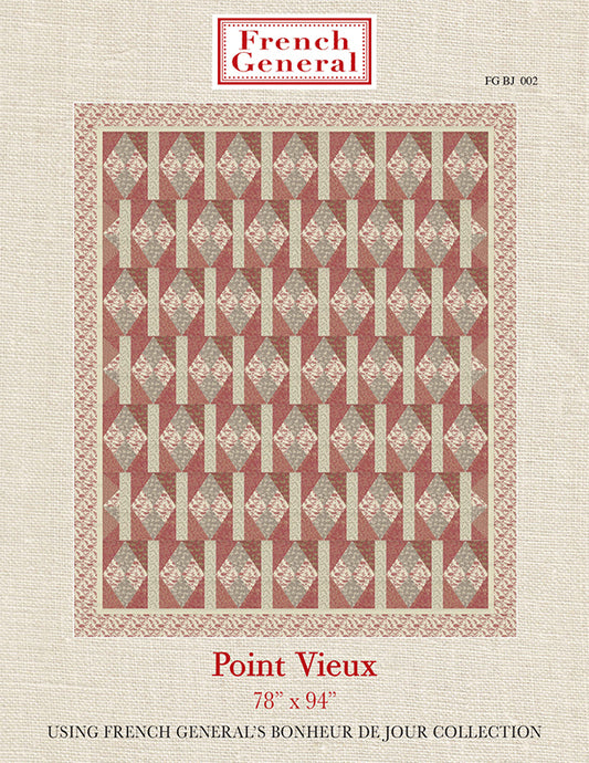 Bonheur De Jour  - Pointe Vieux Quilt Pattern Instructions