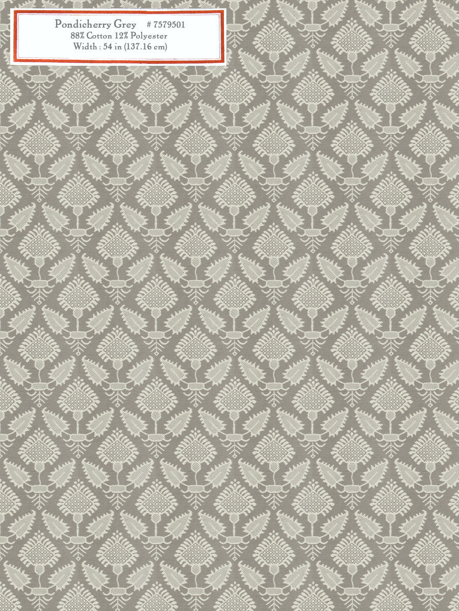 Home Decorative Fabric - Pondicherry Grey