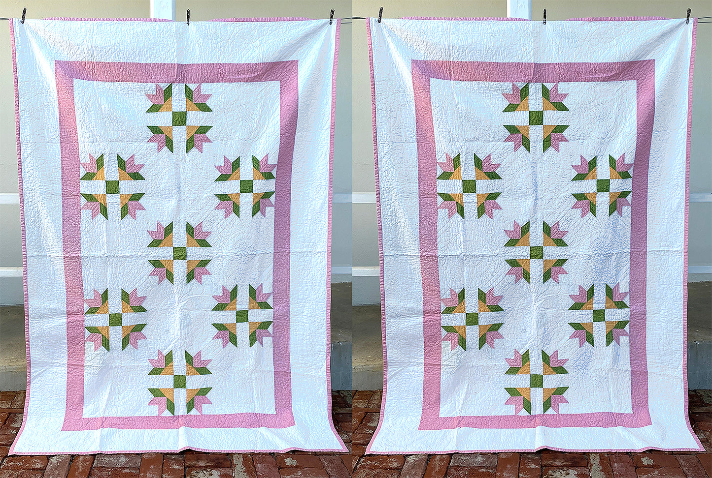 Pair of Bear Claw Quilts
