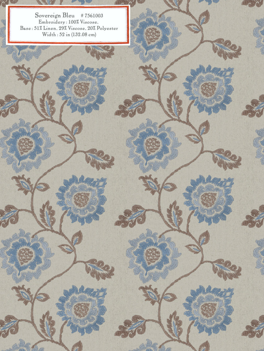 Home Decorative Fabric - Sovereign Bleu