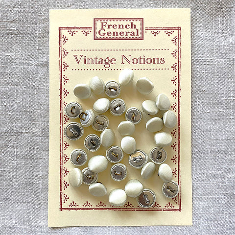 Vintage Silk Buttons - White
