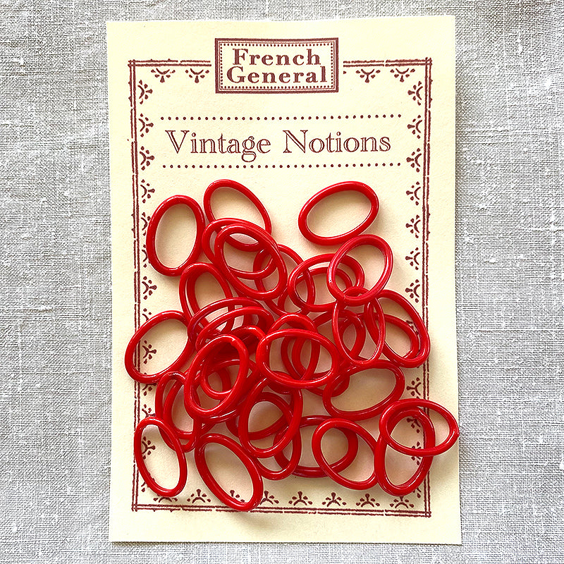 Vintage Glass Rings - Cherry Red