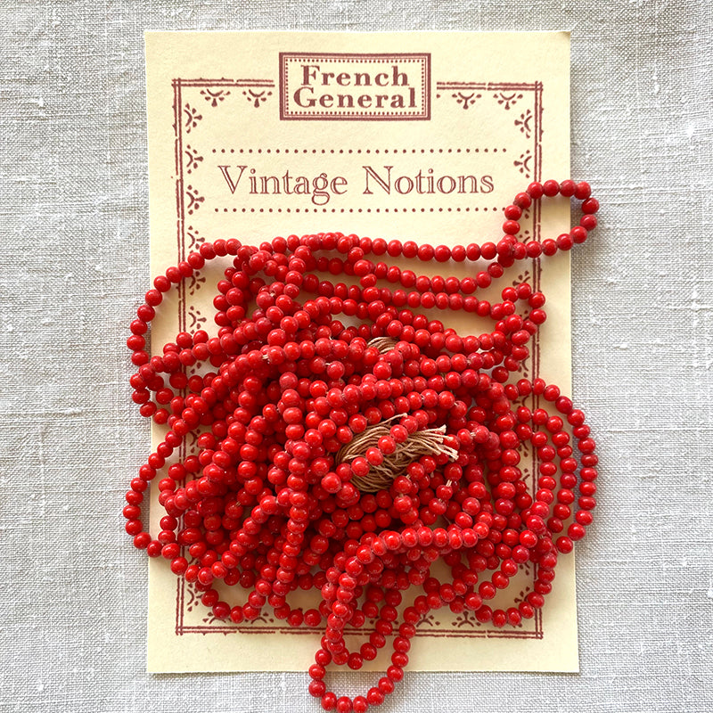 Vintage Glass Beads - Cherry Red