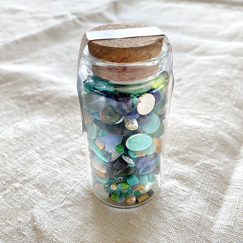 Vintage Notion Jar - Shades of Turquoise