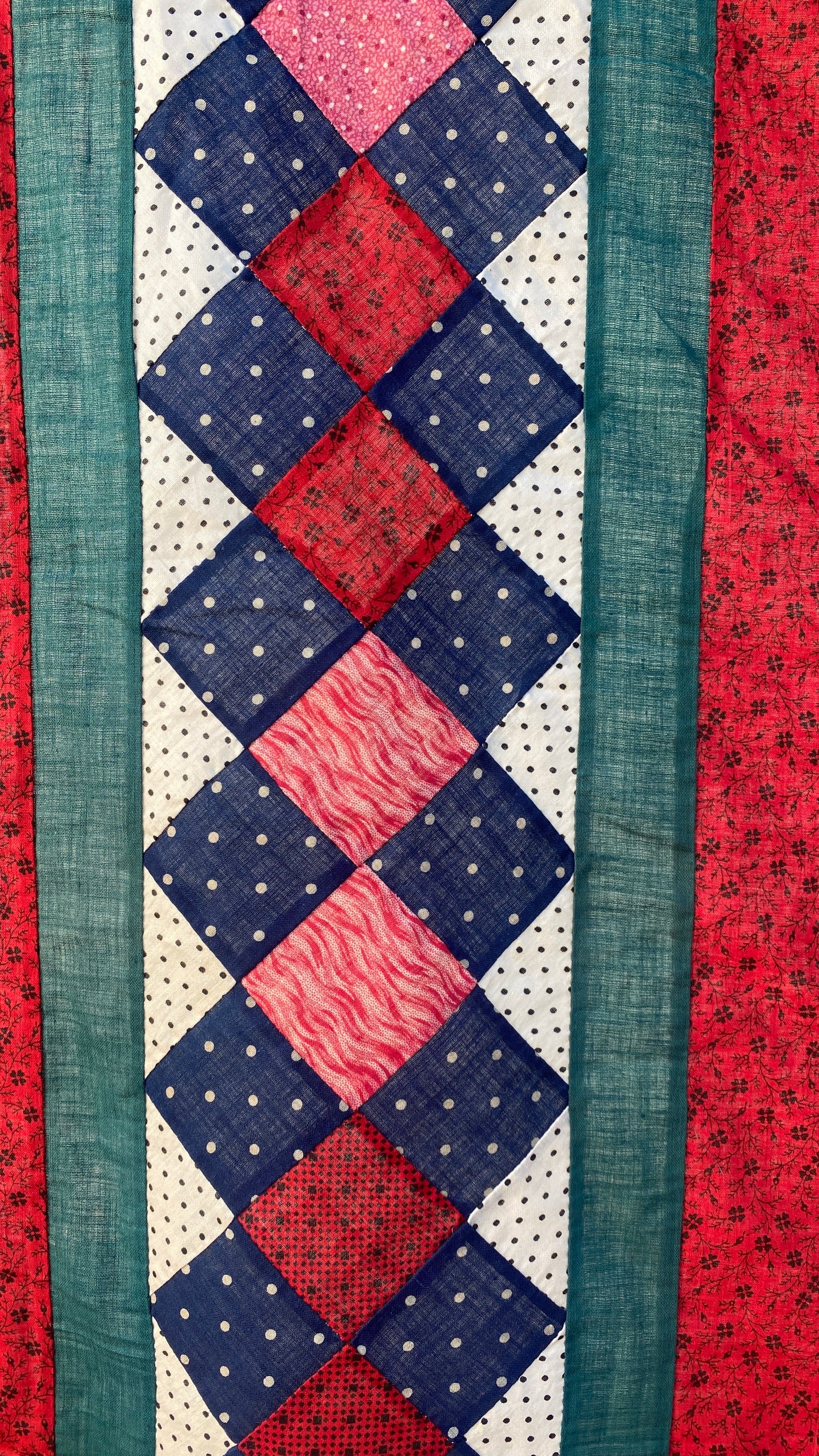 Antique Bars Four-Patch Quilt Top