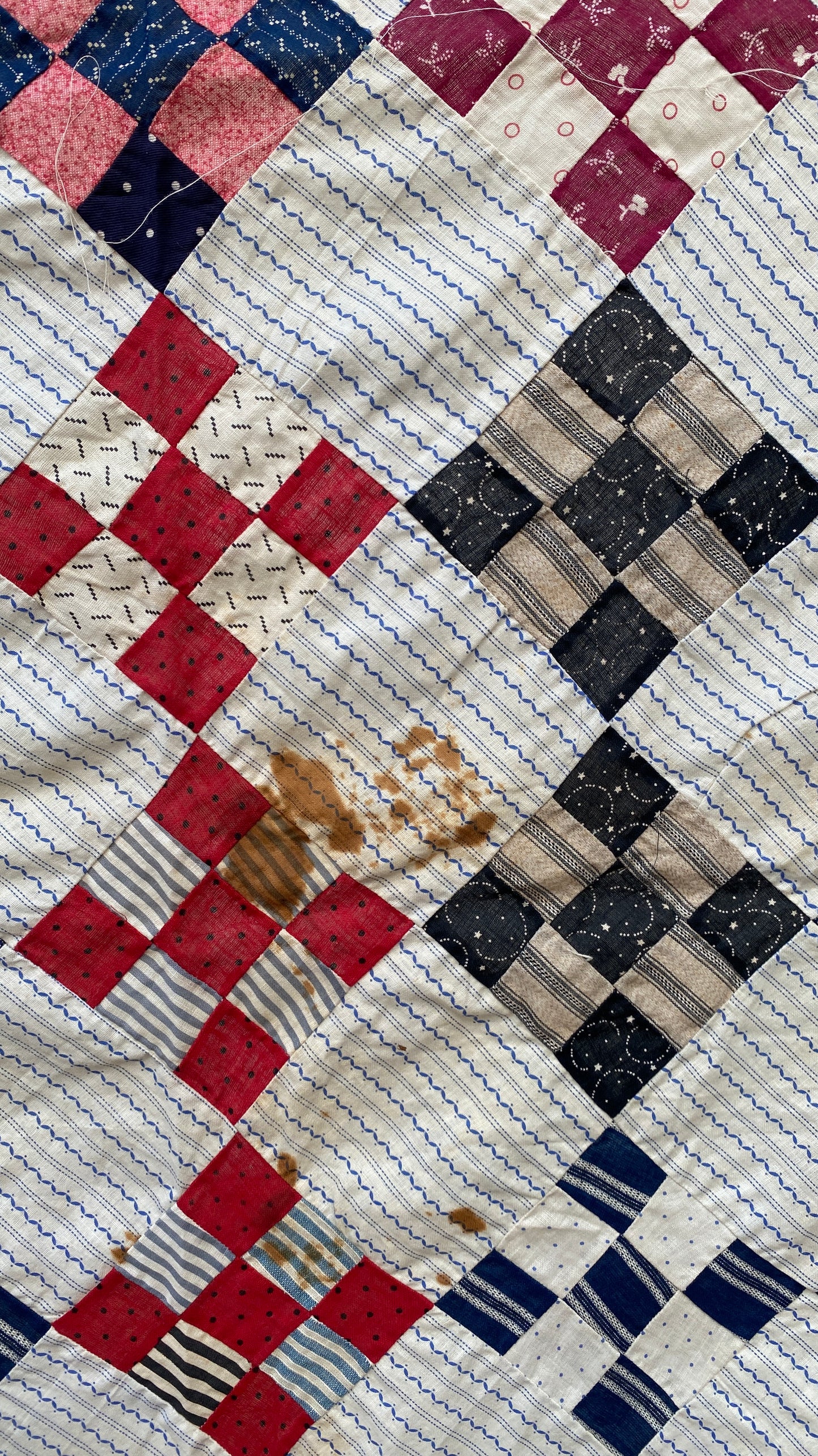 Early Nine Patch Quilt Top - Cutter?