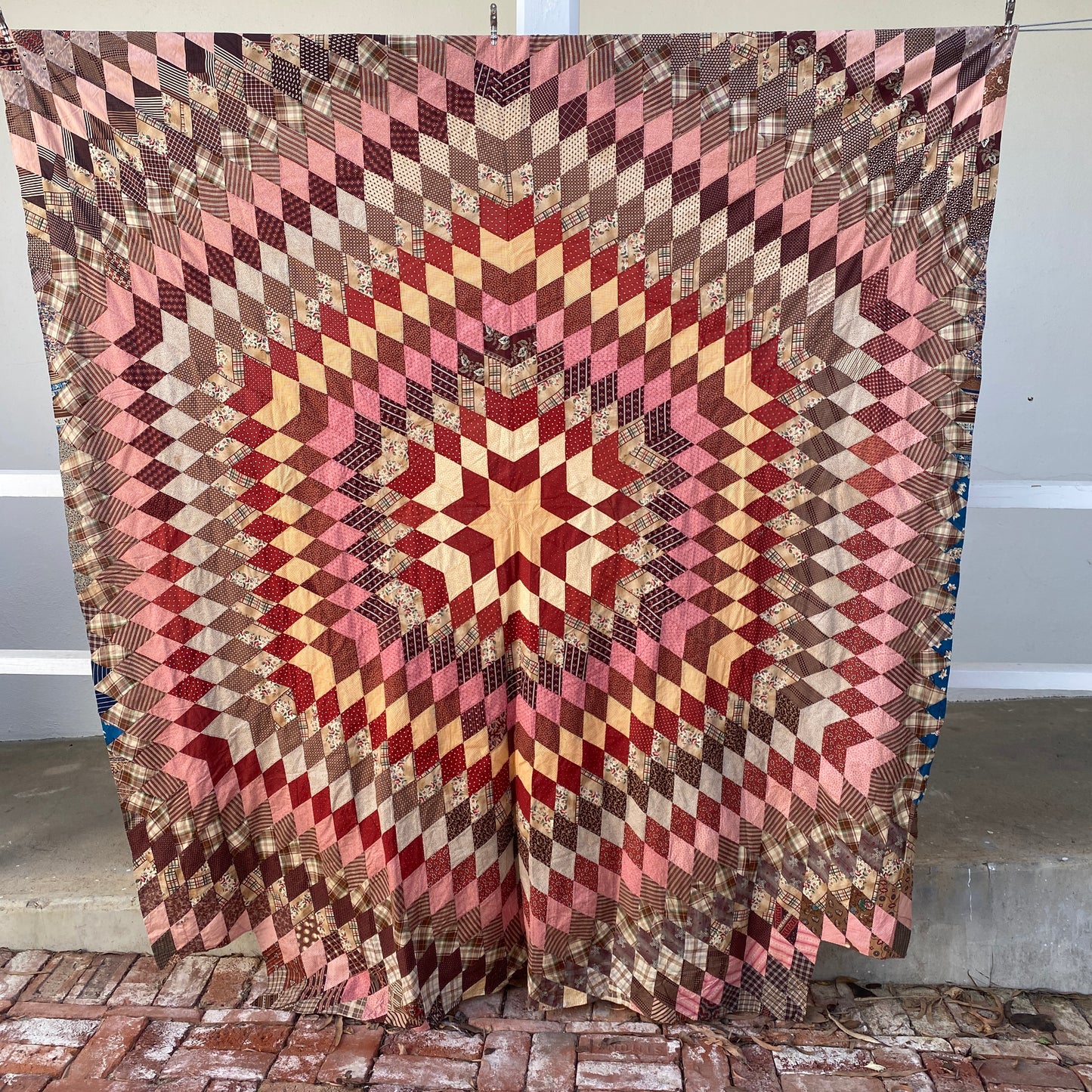 Antique Radiating Star Quilt Top