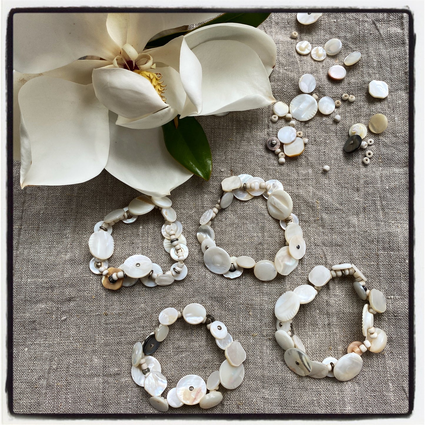 Mother Of Pearl Button Bracelet Kit