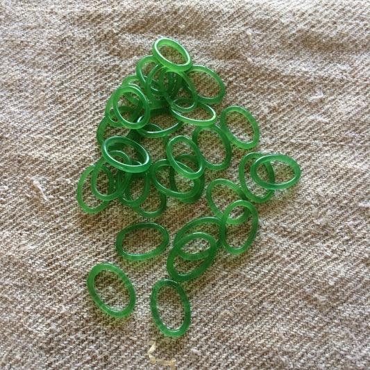 Glass Rings - Jade Green Oval